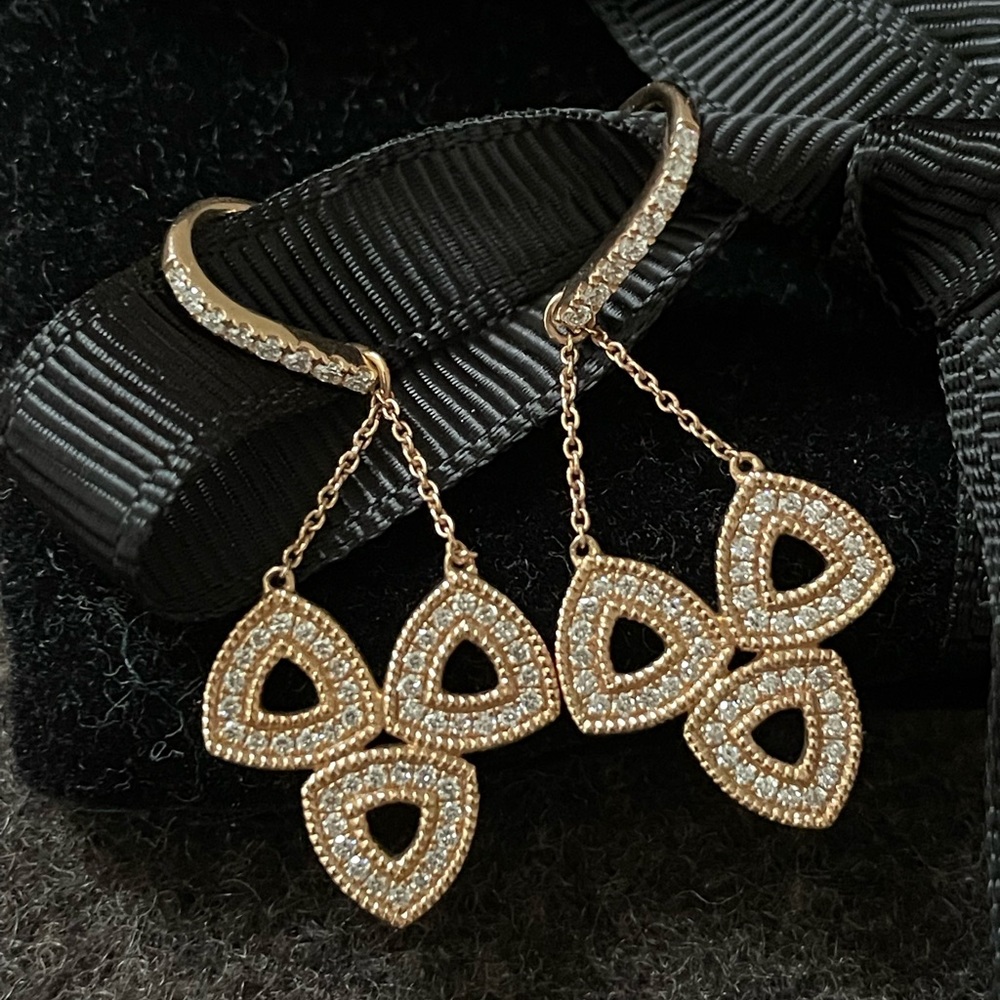 Dana Rebecca Designs Emily Sarah Drop Diamond Gold Earrings
